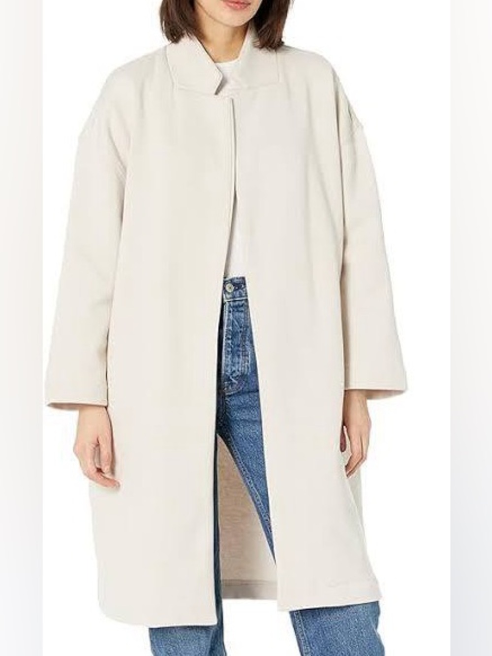 [PTP:27|L:36]Zara Oversized Off White Open Sweatshirt Cotton Blend Cardigan